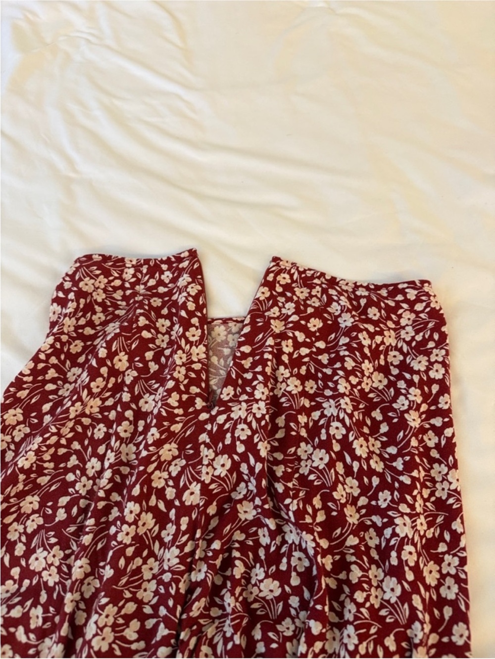 Reformation Burgundy Floral A-Line Midi Skirt - Picture 4 of 5